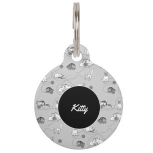 Cute Cats Playing & Being Naughty Pattern Cat Pet Tag