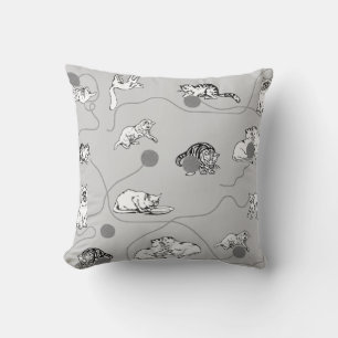 Cute Cats Playing & Being Naughty Pattern Cushion