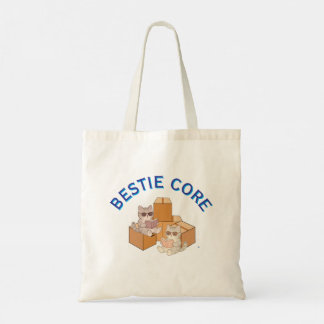 Cute Cats Reading Books Bestie Core Aesthetic Tote Bag