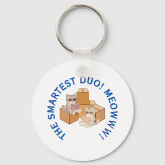 Cute Cats Reading Books Bestie Core Matching Keych Key Ring