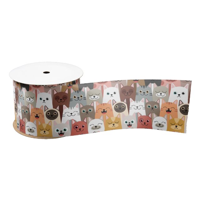 Cute Cats Ribbon Satin Ribbon (Spool)