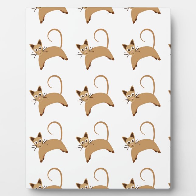 Cute cats seamless wallpaper background pattern plaque (Front)