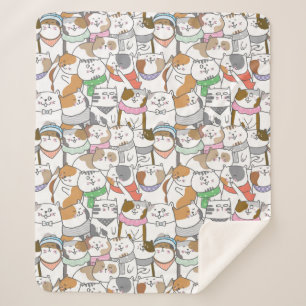 Cute Cats Sherpa Blanket