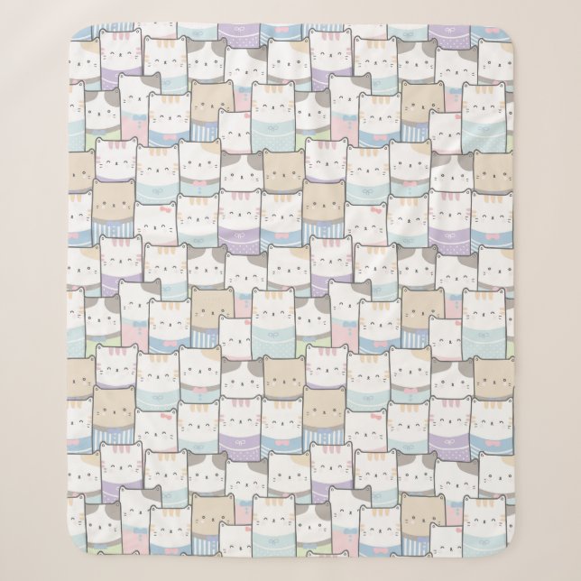 Cute Cats Sherpa Blanket (Front)