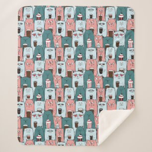 Cute Cats Sherpa Blanket