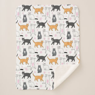 Cute Cats Sherpa Blanket