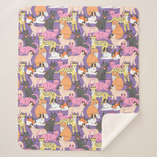 Cute Cats Sherpa Blanket