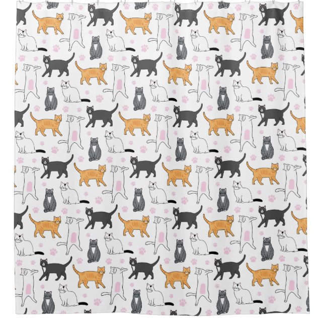 Cute Cats Shower Curtain (Front)