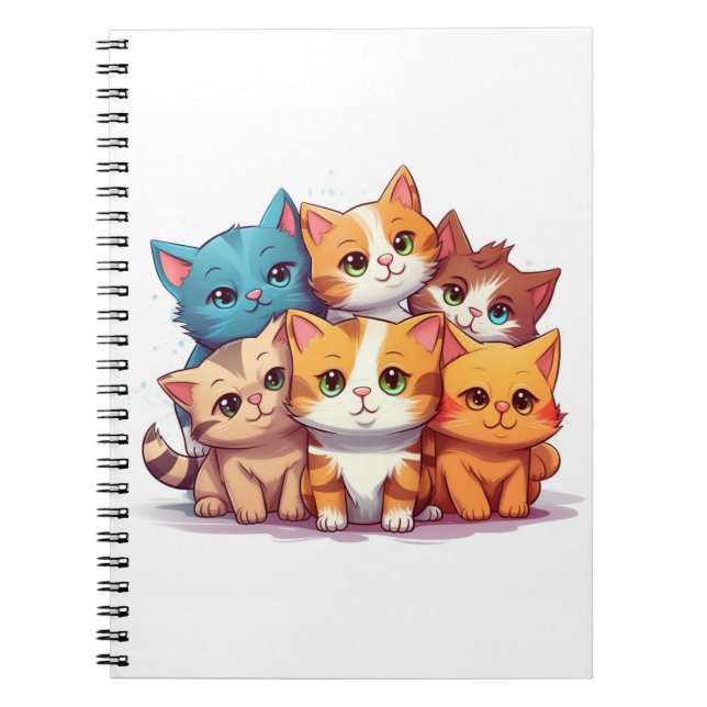 Cute Cats Spiral Notebook (Front)