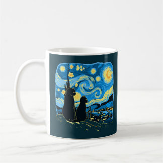 Cute Cats Starry Night Van Gogh Father Mother Son Coffee Mug