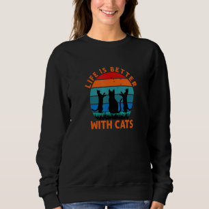 CUTE CATS SUN VINTAGE DESIGN SWEATSHIRT
