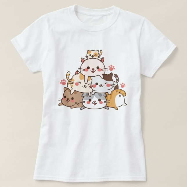 Cute Cats T-Shirt (Design Front)
