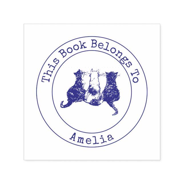 Cute Cats This Book Belongs To self-inking stamp (Design)