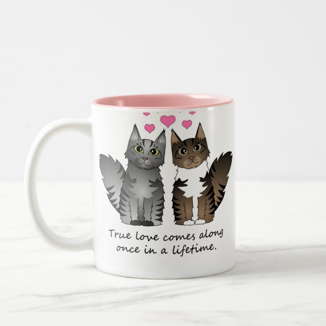 Cute Cats - True Love Two-Tone Coffee Mug (Left)