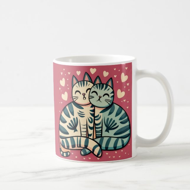 Cute Cats Valentine Coffee Mug (Right)