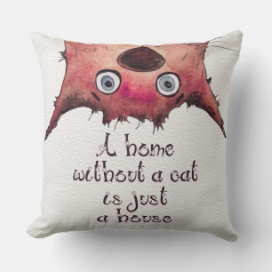 Cute Cats Watercolor Cats Quotes Funny Cats Cushion