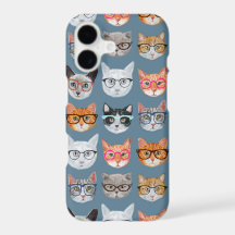 Cute Cats Wearing Glasses Pattern