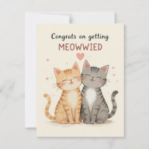 Cute cats wedding card, Congratulations engagement Thank You Card