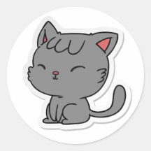 Cute Cats - White Classic Round Sticker