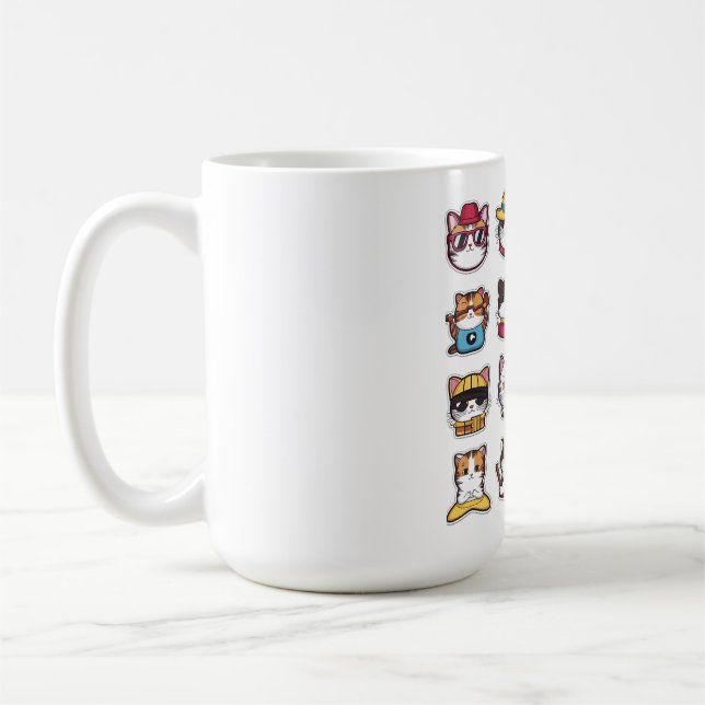 Cute cats with glasses coffee mug (Left)