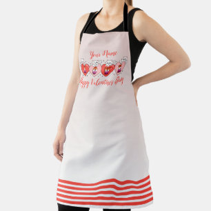 Cute Cats With Hearts, Lesbian Flag Colours Apron