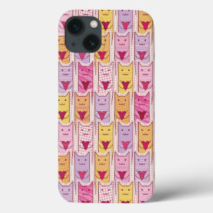 Cute Cats with Loving Hearts iPhone 13 Case