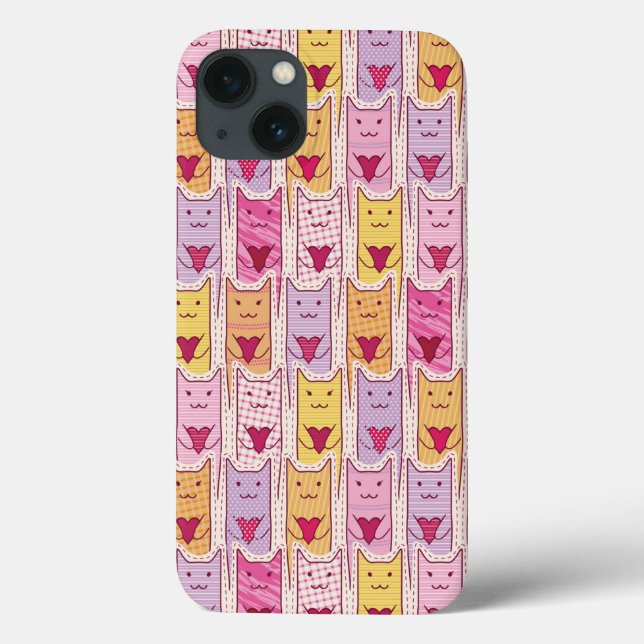 Cute Cats with Loving Hearts Case-Mate iPhone Case (Back)