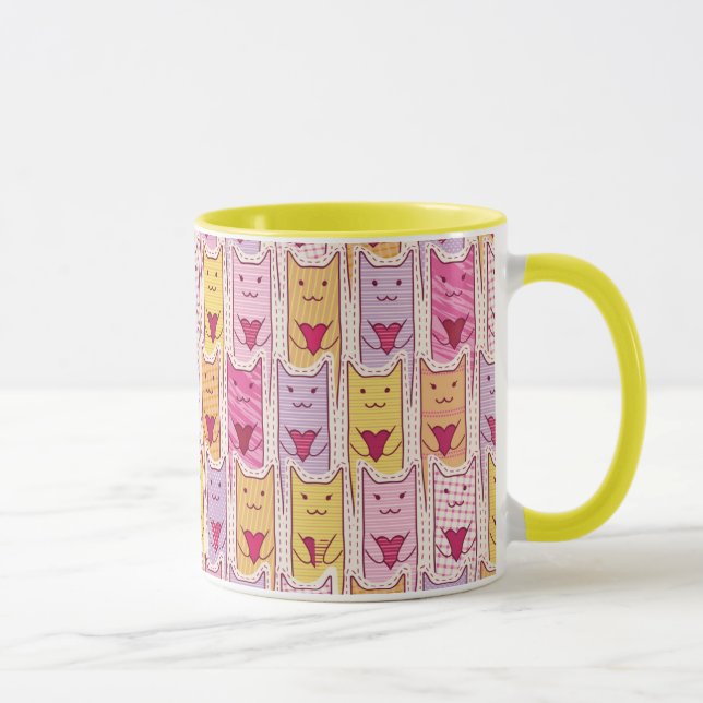 Cute Cats with Loving Hearts Mug (Right)