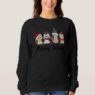 Cute Cats With Santa Hat Merry Catmas Christmas Ca Sweatshirt