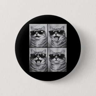 Cute Cats with Sunglasses Cool Cat Animals Photo 6 Cm Round Badge