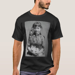 Cute Cats with Victorian Girl Vintage Portrait T-Shirt