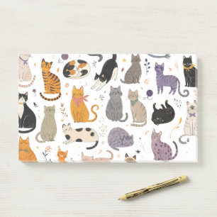 Cute Cats World: A Delightful and Colourful Artist Post-it Notes