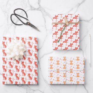 cute cats wrapping paper sheet