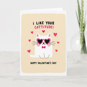 Cute Cattitude Valentine Card