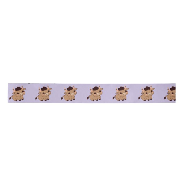 Cute Cattle pattern  Satin Ribbon (Front)