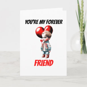 Cute caucasian boy my forever friend besties bff holiday card