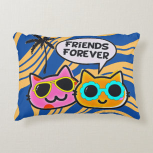 Cute Cautious Cats Accent Pillow! Decorative Cushion