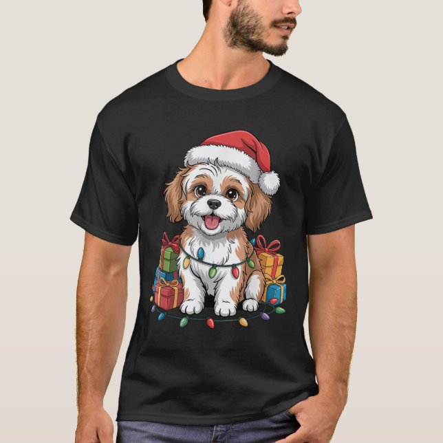 Cute Cavachon Christmas Xmas Design Funny Dog Love T-Shirt (Front)