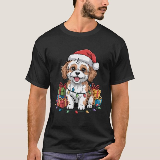 Cute Cavachon Christmas Xmas Design Funny Dog Love T-Shirt (Front)