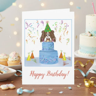 Cute Cavalier King Charles Birthday Party Card