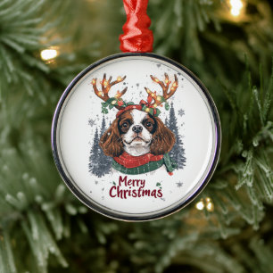 Cute Cavalier King Charles Dog Metal Ornament