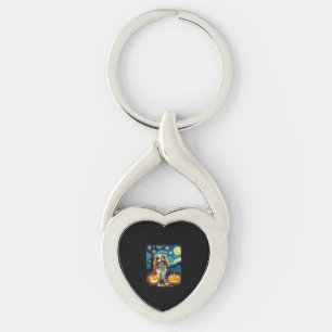 Cute Cavalier King Charles Spaniel Dog Halloween J Key Ring