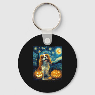 Cute Cavalier King Charles Spaniel Dog Halloween J Key Ring