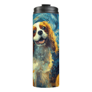 Cute Cavalier King Charles Spaniel Dog Halloween J Thermal Tumbler