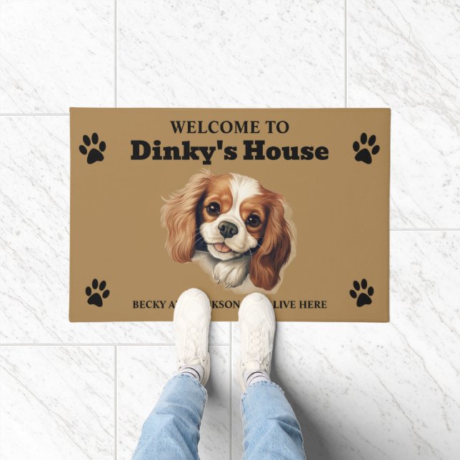 Cute Cavalier King Charles Spaniel Doormat (Indoor)