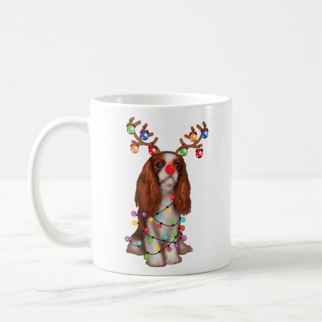 Cute Cavalier King Charles Spaniel Funny Xmas Gift Coffee Mug (Left)