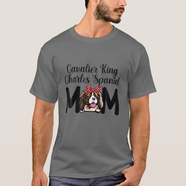 Cute Cavalier King Charles Spaniel Mum Mothers Day T-Shirt (Front)