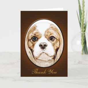 Cute Cavalier King Charles Spaniel Thank You Card