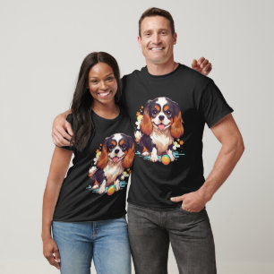 Cute Cavalier King Charles Tricolor with a ball T-Shirt