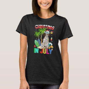 Cute Cavalier King In Santa Hat Sunglasses Christm T-Shirt